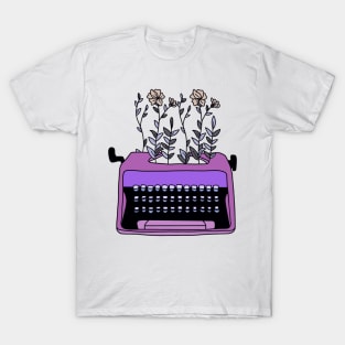 Floral vintage typewriter design T-Shirt